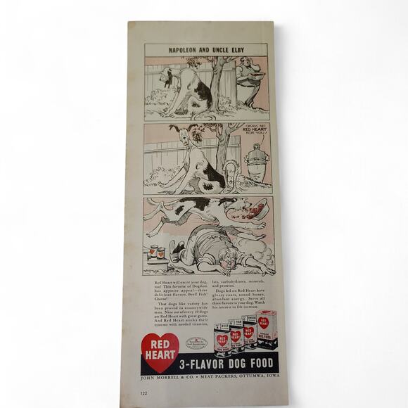 1946 Red Heart Dog Food Print Ad Humor Comic Midcentury Irish Wolfhound Ephemera - Picture 4 of 9